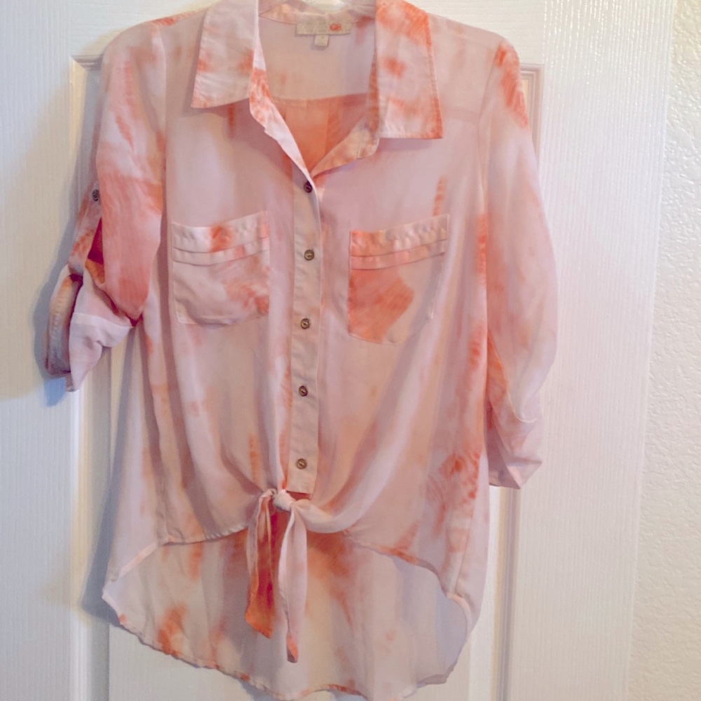 Gianni Bini high low sheet blouse